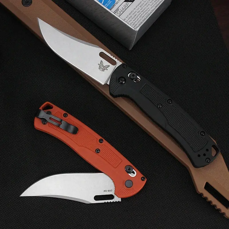 BENCHMADE-Couteau pliant extérieur, manche en nylon, portable, camping, survie, poche opaque, outil EDC, 15535