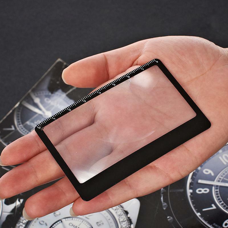 3X kaca pembesar portabel, kaca pembesar kartu Ultra tipis lensa PVC saku HD luar ruangan kaca pembesar membaca api