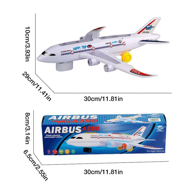 Samolot zabawki dla małych dzieci samolot zabawki z migające światła i dźwiękami DIY zmontowane Model samolotu urodziny zabawka elektryczna chłopców
