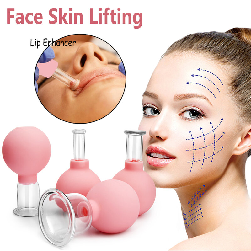 ยางหน้านวดสูญญากาศ Cupping Face Lifting Facial ถ้วยป้องกันเซลลูไลท์ถ้วย Anti-Wrinkle Cupping Therapy Facial Tool