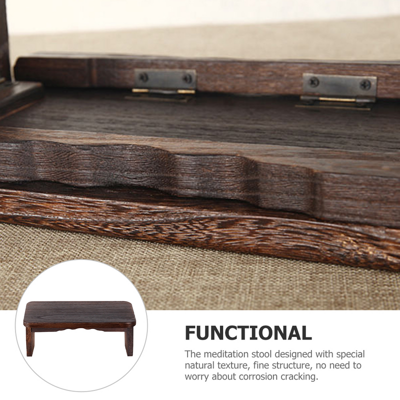 Taburete plegable de madera para meditación, taburete portátil de madera, alfombrilla para arrodillarse