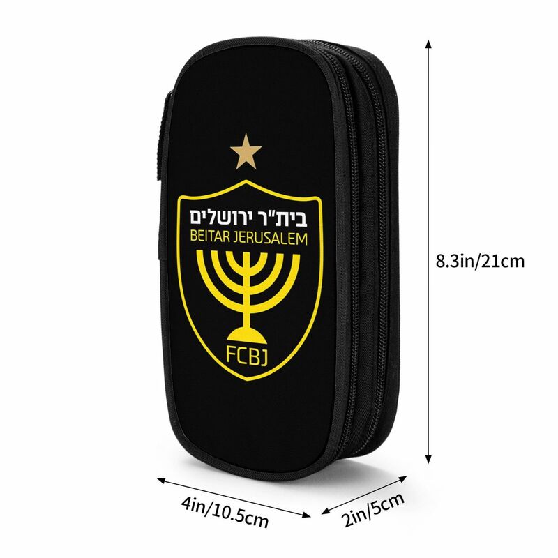 Israel FCBJ Beitar Jerusalem Big Capacity Pencil Pen Case Stationery Bag Pouch Holder Box Organizer Teens Girls Adults Student