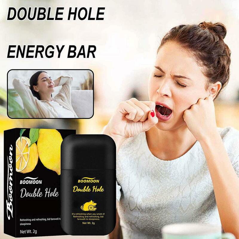 Double Hole Nasal Inhaler Difusor, Sniffer, Herbal Repair, Caixa Nasal, Refrescante Despertar Cérebro, Fruit Flavored Energy Stick