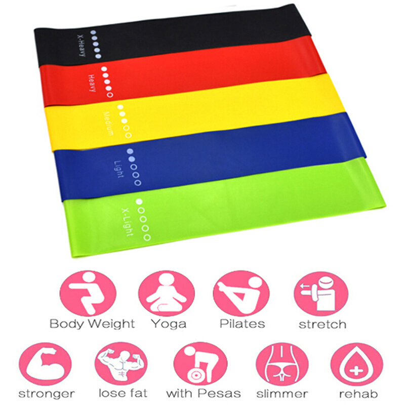 Elastic Resistance Loop Bands Gym Yoga Exercise Fitness Workout Stretch
