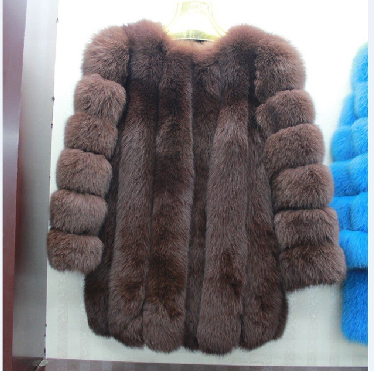 Abrigos de imitación de piel de zorro, abrigos de longitud media, de manga larga, venta al por mayor