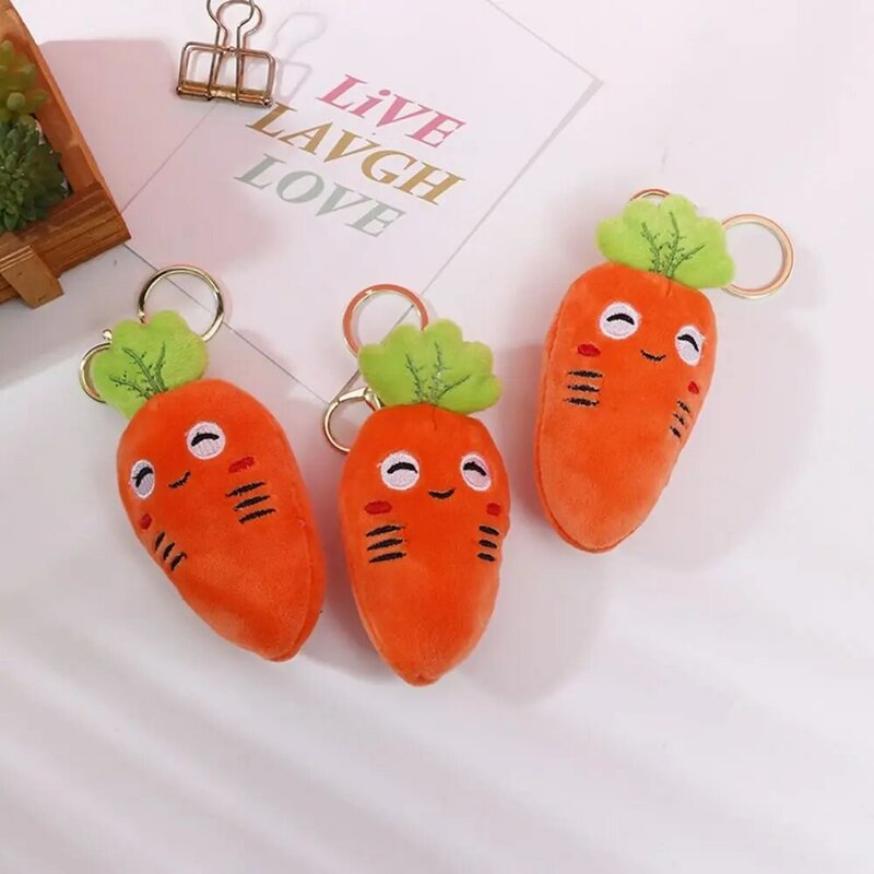 Case Charms Jewelry Accessories Cartoon Key Holder Plush Carrot Keyring Vegetables Carrot Keychain Carrot Plush Keychain
