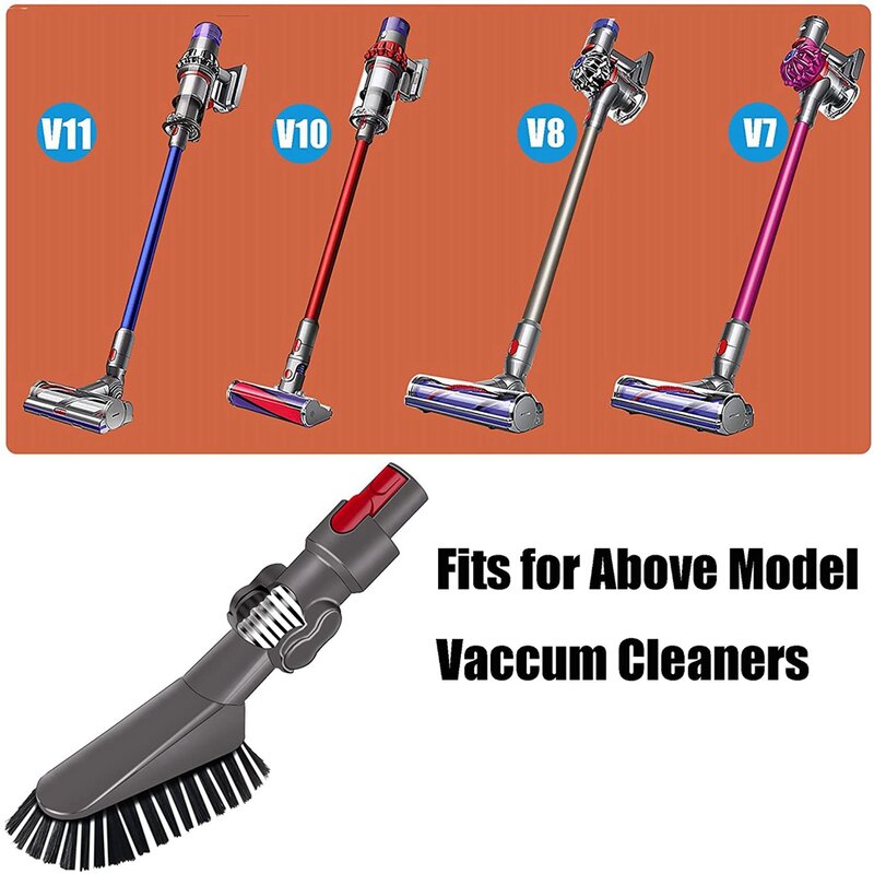 Up Top Nozzle Brush Compatible for Dyson V7 V8 V10 V11 V15 Top Cleaning Adjust Angle 180 Degrees