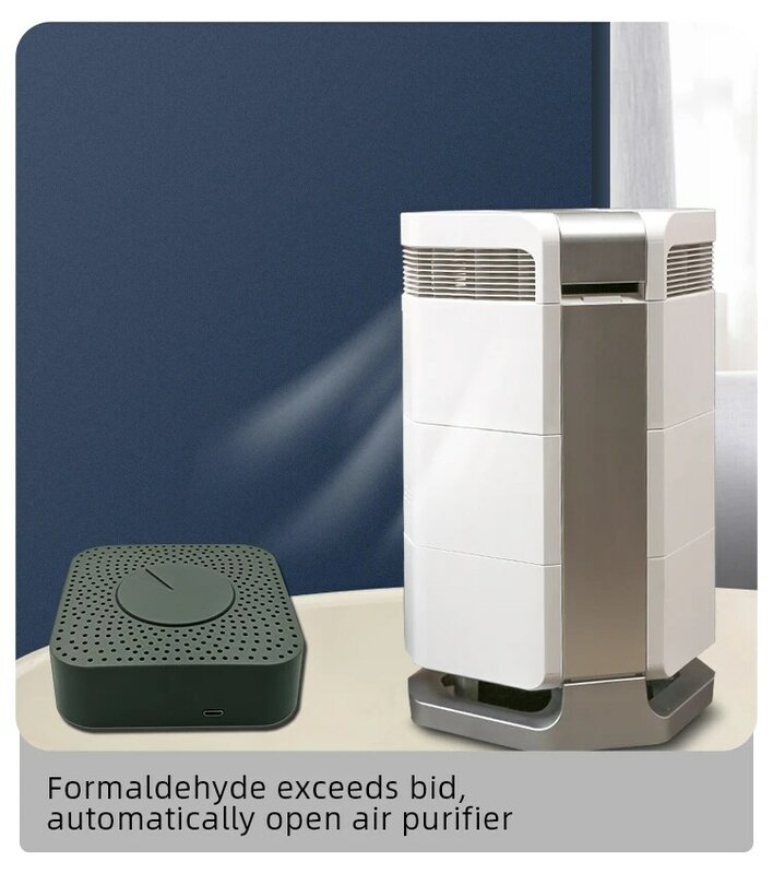 Caja de aire inteligente Tuya WIFI, Monitor de calidad del aire, formaldehído, CO2, VOC, Sensor de Gas, alarma, temperatura y humedad, 2023