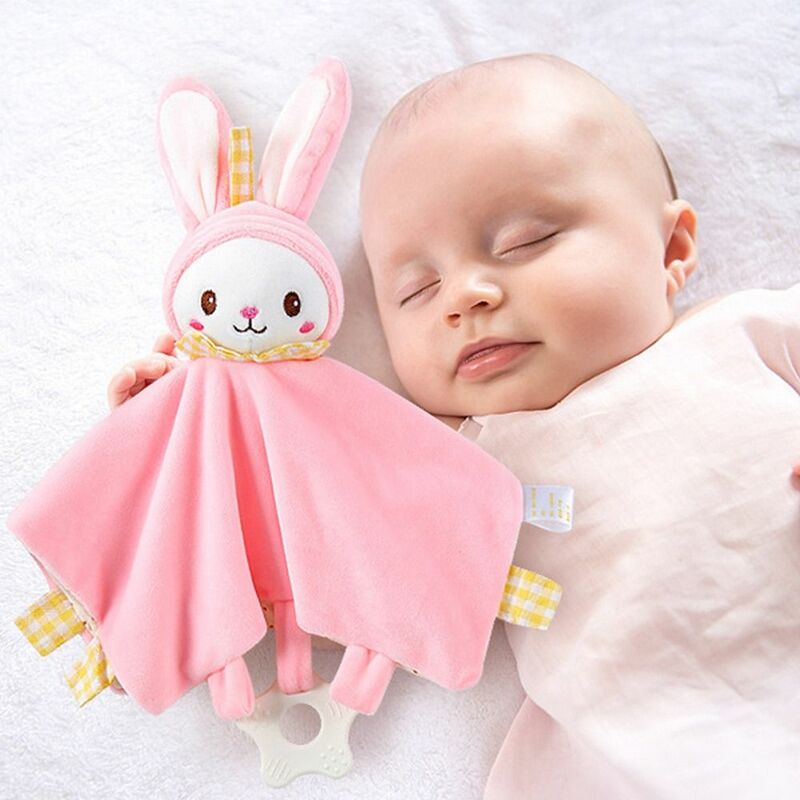 토끼 침대 걸이식 장난감, 그랩 능력 훈련 장난감, 봉제 인형, 편안한 수건, 아기 수면 인형