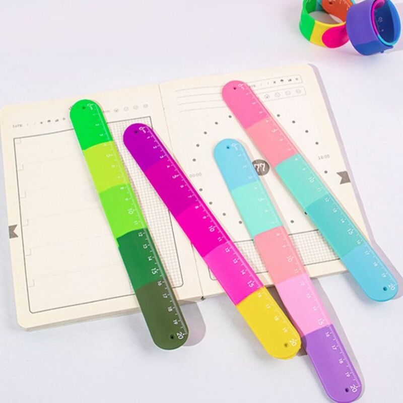 Kids Fidget Toy Clap Ring Straight Ruler Anxiety Relief Drawing Drafting Measuring Dividing Ruler Anti Stress Stress Relief