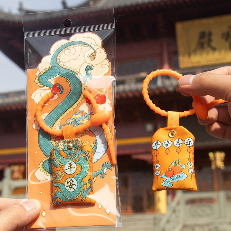 Sachet beraroma tradisional Tiongkok dengan tali 2024 Dragon Year Amulet tas keberuntungan beraroma Tahun Baru untuk simbol perdamaian