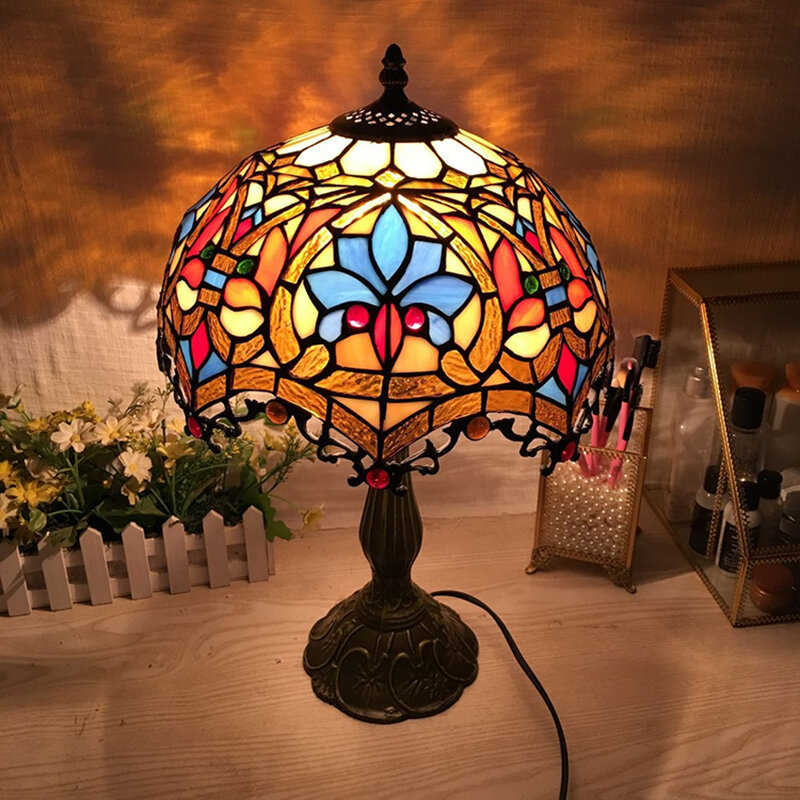 Lámpara de mesa de estilo europeo para dormitorio, iluminación decorativa de estilo Retro estilo Pastoral americano cafetería