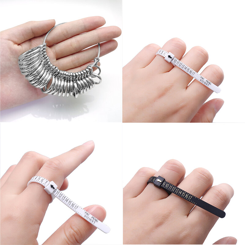 KS EAGLE alat ukur ukuran cincin, aksesori perhiasan cincin pengukur ukuran jari HK/US/EU/JP