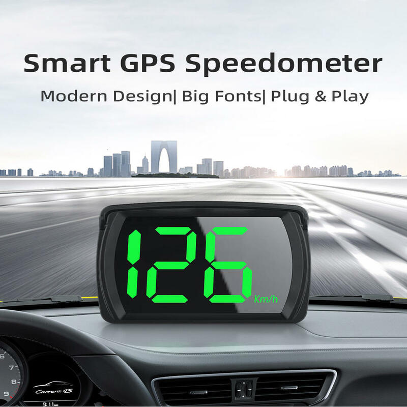 Universal gps hud velocímetro digital cabeça up display acessórios do carro grande velocidade da fonte para caminhão carro beidou chips duplos km novo