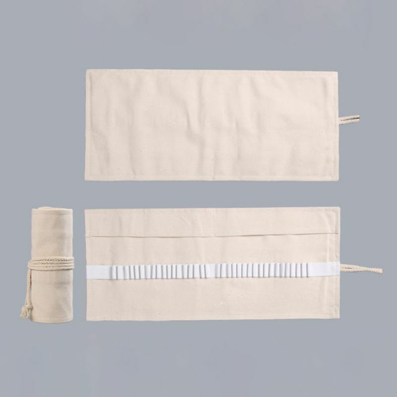 CPDD 12/24/36/48/72 Lubang Kanvas Roll Up Pena Tirai Tas Pensil untuk Kasus Makeup Bungkus Pemegang Penyimpanan Kantong Sekolah
