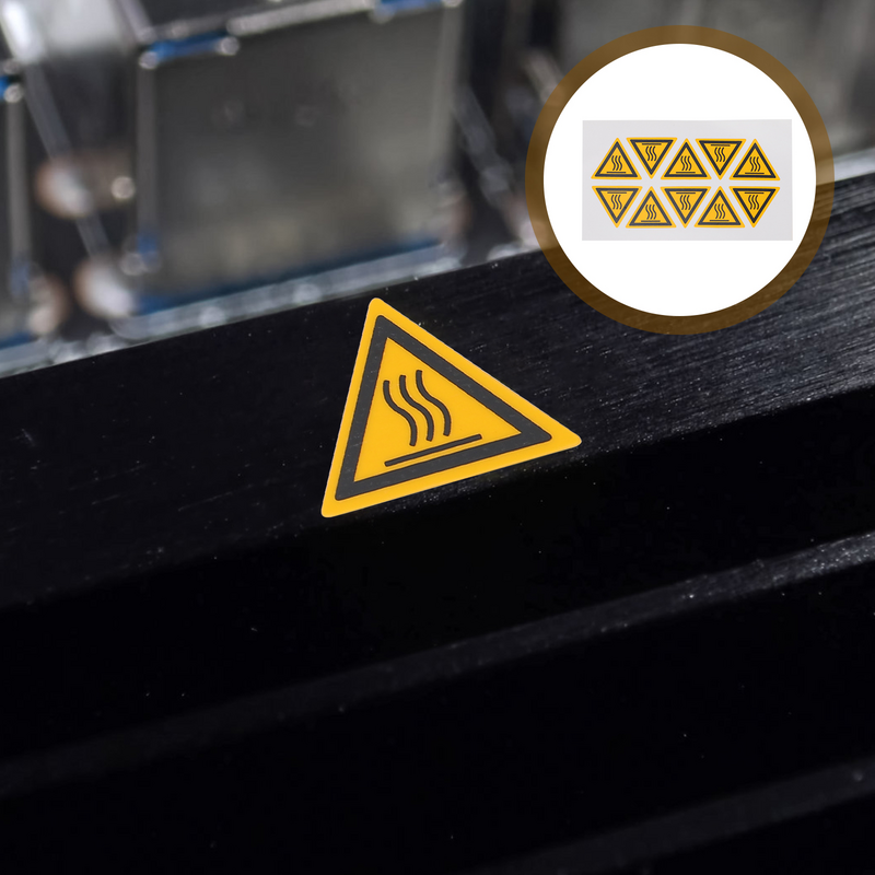 10 buah stiker segitiga perhatikan suhu tinggi stiker peringatan peringatan peringatan panas Pp kertas sintetis stiker air