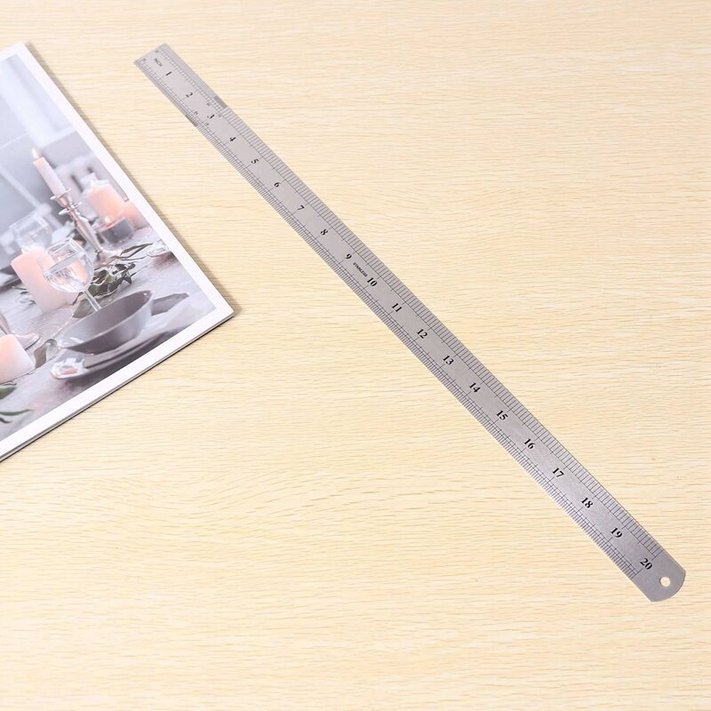 ステンレス鋼メートル法定規、溝、50 cm、6x