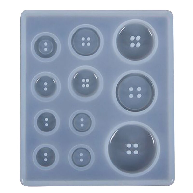 DIY Silicone Mold Resin Button Handmade Resin Mold with Hole Pendant Button Clay Epoxy Pendant for Keychain Supplies
