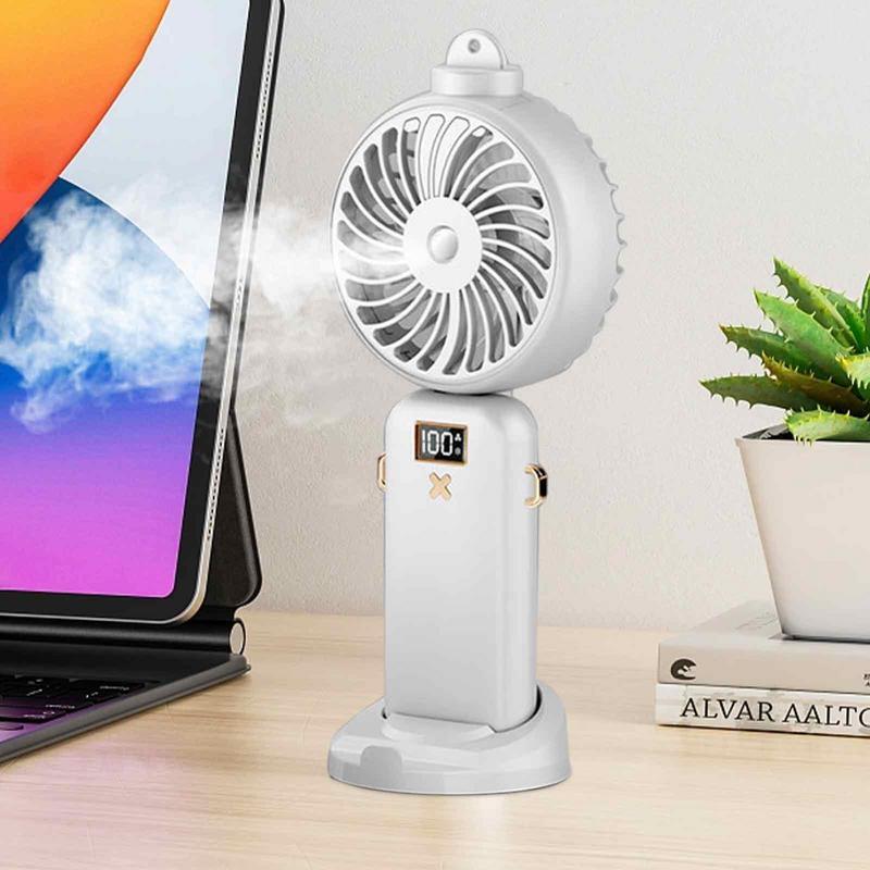 Portable Misting Fan Collapsible Speed Adjustable Rechargeable Hand Fan Travel Cooling Mist Fan For Outdoor Activities Battery