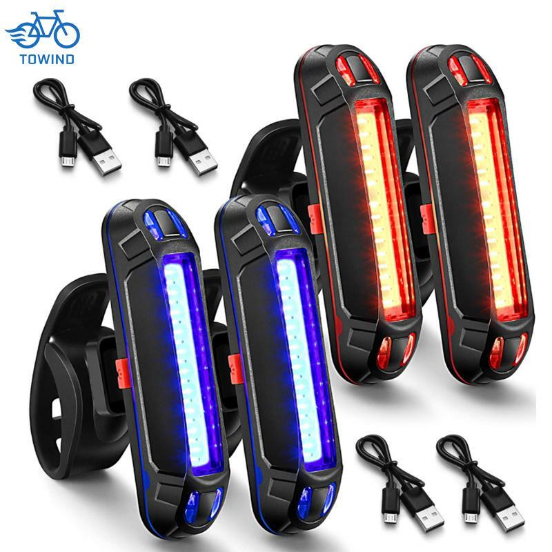 자전거 후미등 방수 USB 충전식 LED 안전 경고등, 자전거 깜박이 액세서리, 야간 라이딩 사이클링 미등