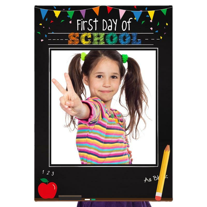 Bingkai foto kreatif hari pertama dekorasi sekolah, bingkai papan tulis Selfie, perlengkapan pesta sekolah