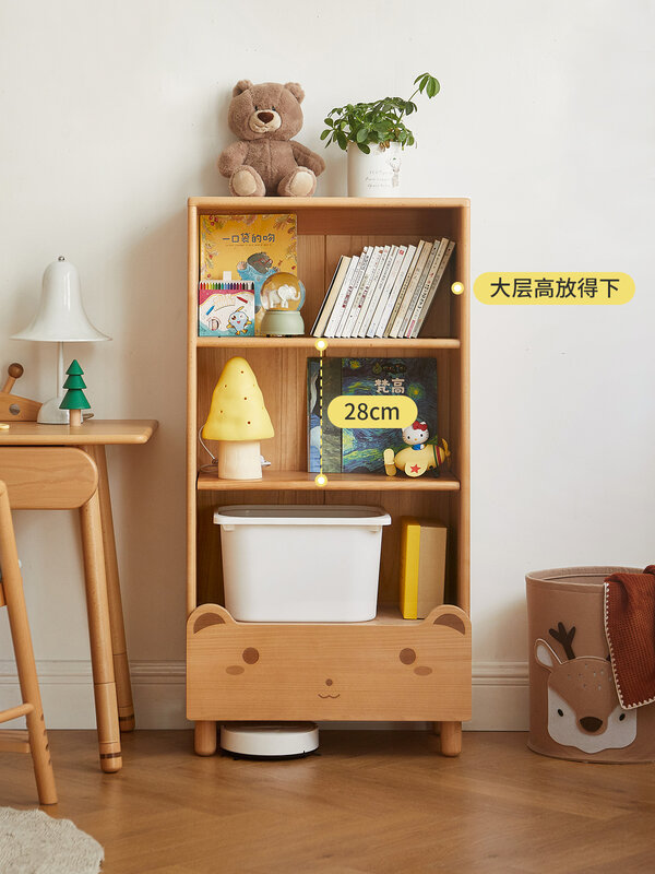 Solid Wood Children's Bookcase Modern Creative Cartoon Free Combined Bookcase Beech Storage Rack