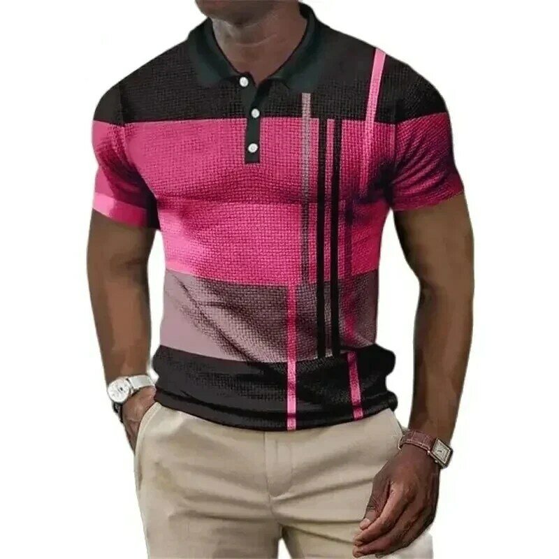 Nowa męska koszulka Polo z krótkim rękawem w kontrastowym kolorze letnia moda luksusowa casualowa wygodna oddychająca fajne koszulki Top