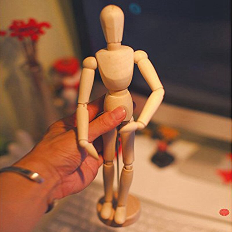 2X Wooden Drawing Draft 14 Various Poses Produced Drawing Material Movable Model Doll 14 Cm-Drop Ship