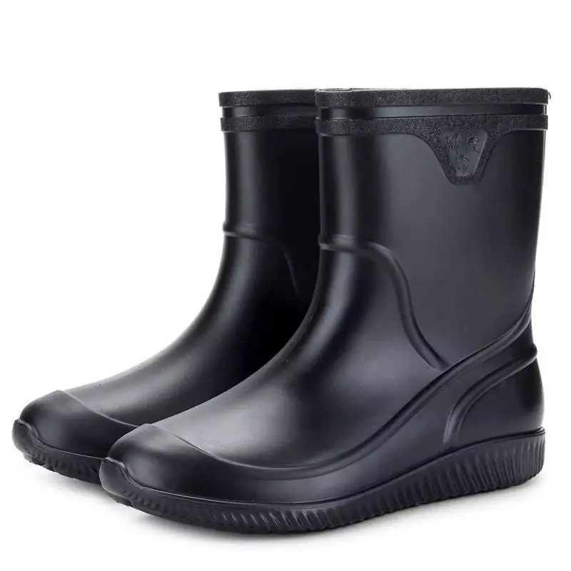 ผู้ชายที่มีคุณภาพสูงรองเท้าฝนกันน้ำ Mid-Calf Boot ฤดูใบไม้ผลิฤดูใบไม้ร่วงตกปลารองเท้าอุ่นฤดูหนา...