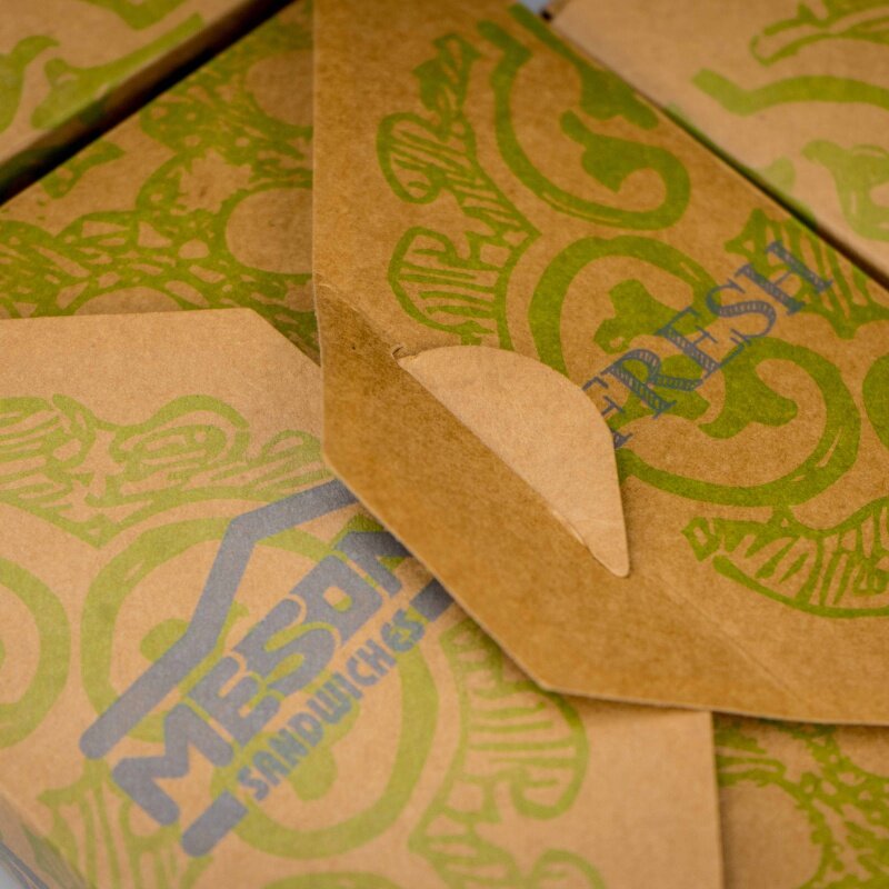 Op Maat Gemaakte Productkraft Papier Burger Verpakking Fast Food Doos Sandwich Doos