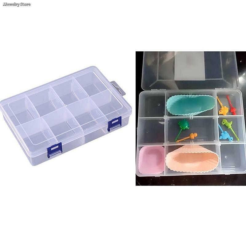 Caja de almacenamiento transparente, organizador de plástico, contenedor, caja de exhibición, joyero, 1 unidad