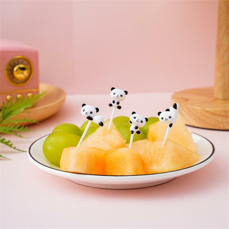 Pilihan makanan kartun hewan lucu anak-anak makanan ringan kue makanan penutup garpu buah piknik berkemah makan siang aksesoris untuk sekolah anak-anak