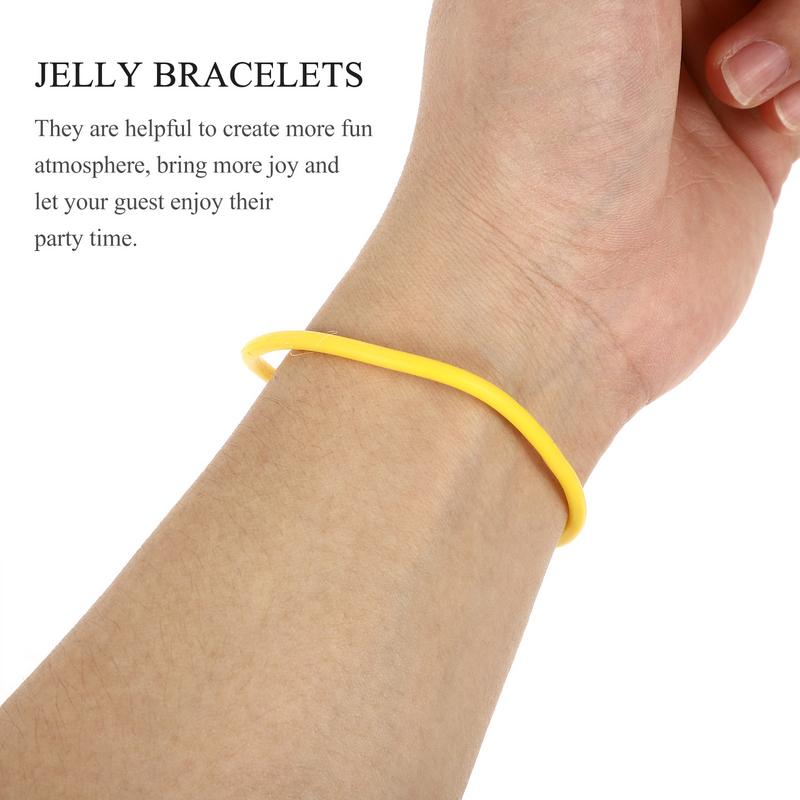 Braccialetto in Silicone da 10 pezzi braccialetti colorati braccialetti in gomma Jelly for Kids 80's regolabile