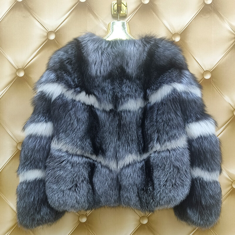 2022 new winter women's 100% real fox fur coat real fox full fur soft warm fashion women's top elegant fluffy jacket