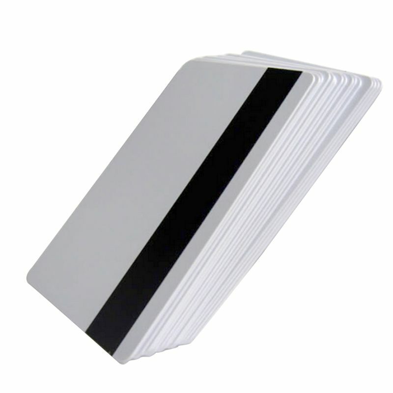 Tarjeta banda magnética PVC en blanco, 2750 OE Hi-Co, soporte tarjeta magnética 3 pistas, resistencia para