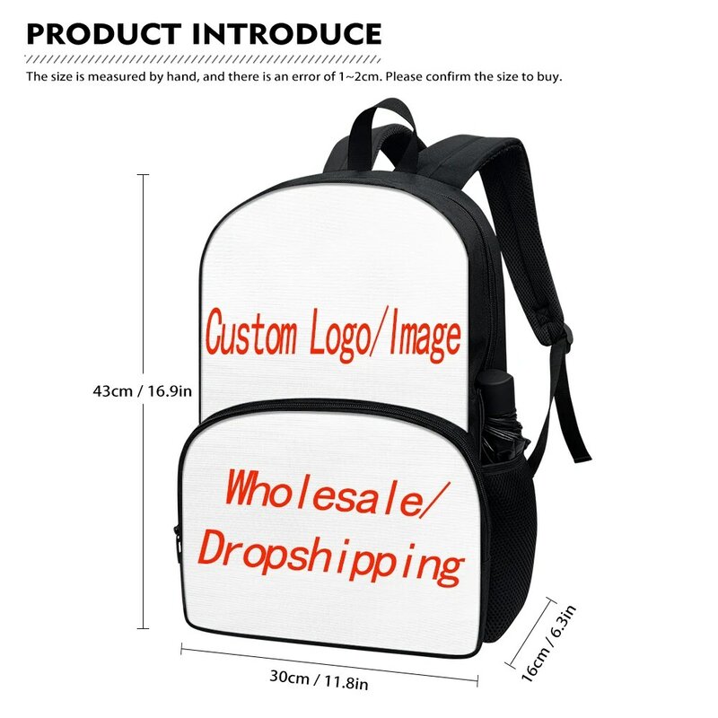 FORUDESIGNS Simple Stylish Student Schoolbags Cute Dolphin Print Backpacks Multipurpose Double Zipper Bookbags School Supplies