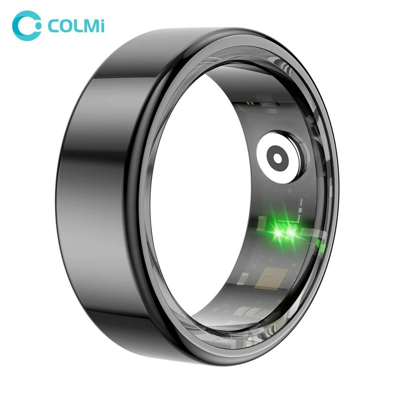 Colmi R02 Slimme Ring Militaire Kwaliteit Titanium Stalen Omhulsel Gezondheid Monitoring Ip68 & 3atm Waterdichte Multi-Sport Modi