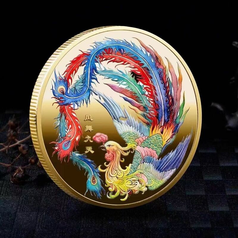 2024 Tahun Naga zodiak Cina hadiah peringatan medali hadiah keberuntungan Jiachen Naga koleksi Set lengkap ornamen