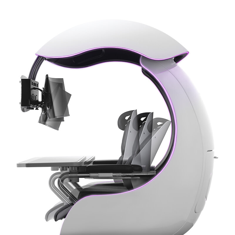 Cooler Master Orb X White Silla de juego con control remoto, cabina multifuncional envolvente