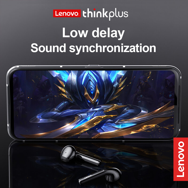Lenovo-auriculares inalámbricos LP2 TWS, cascos con Bluetooth 5,0, Control táctil, estéreo Dual, bajos, con micrófono, deportivos, novedad