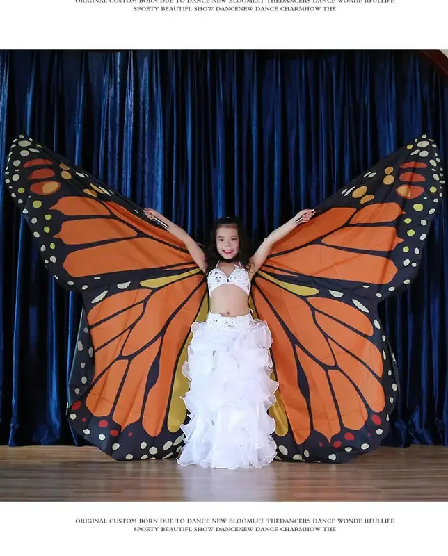Taniec brzucha dla dorosłych dwustronne skrzydła motyla produkcja wydajności kobiece twarz taneczna kolorowe skrzydła dwustronne tęczowe skrzydła
