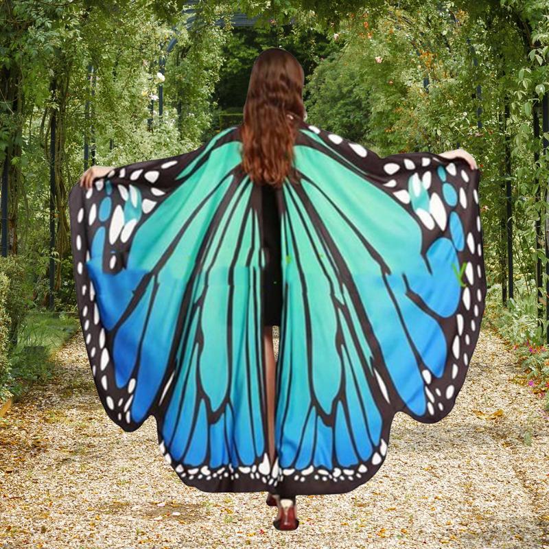 Costume con ali di farfalla costumi di carnevale per adulti ali di farfalla Costume Poncho per Halloween Fancy Dress Party Cosplay