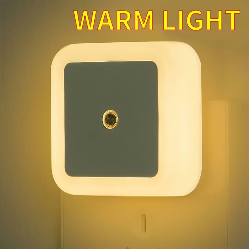 ไฟ LED เซนเซอร์ไฟติดผนังสำหรับเด็ก, lampu tidur ควบคุมแบบจตุรัสใช้สำหรับเด็กเด็กบันไดระเบียงไฟปลั๊กแบบยุโรปและอังกฤษ1/4ชิ้น110-240โวลต์