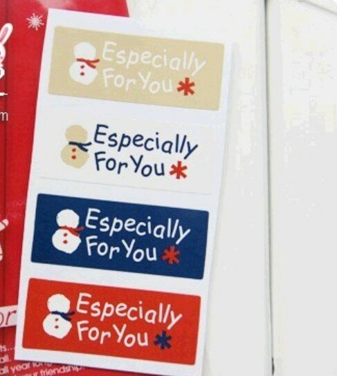 80Pcs vintage Christmas Snowman"Especially For You" Sealing sticker DIY Gifts seal stickers gift