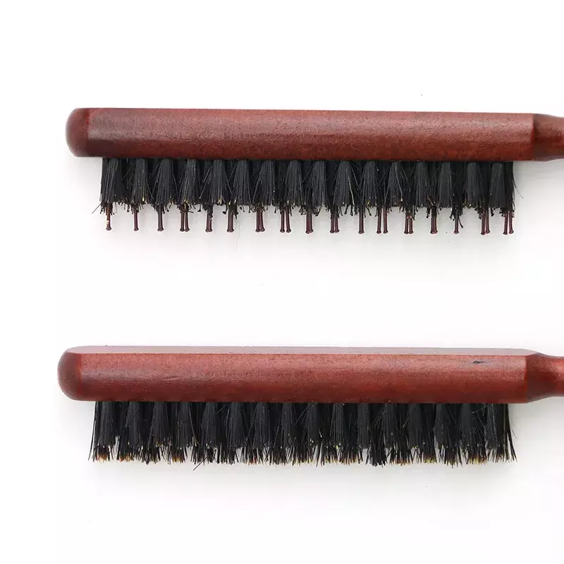 Sikat rambut penggoda punggung Salon profesional sisir garis ramping kayu babi hutan alat penata rambut ekstensi DIY