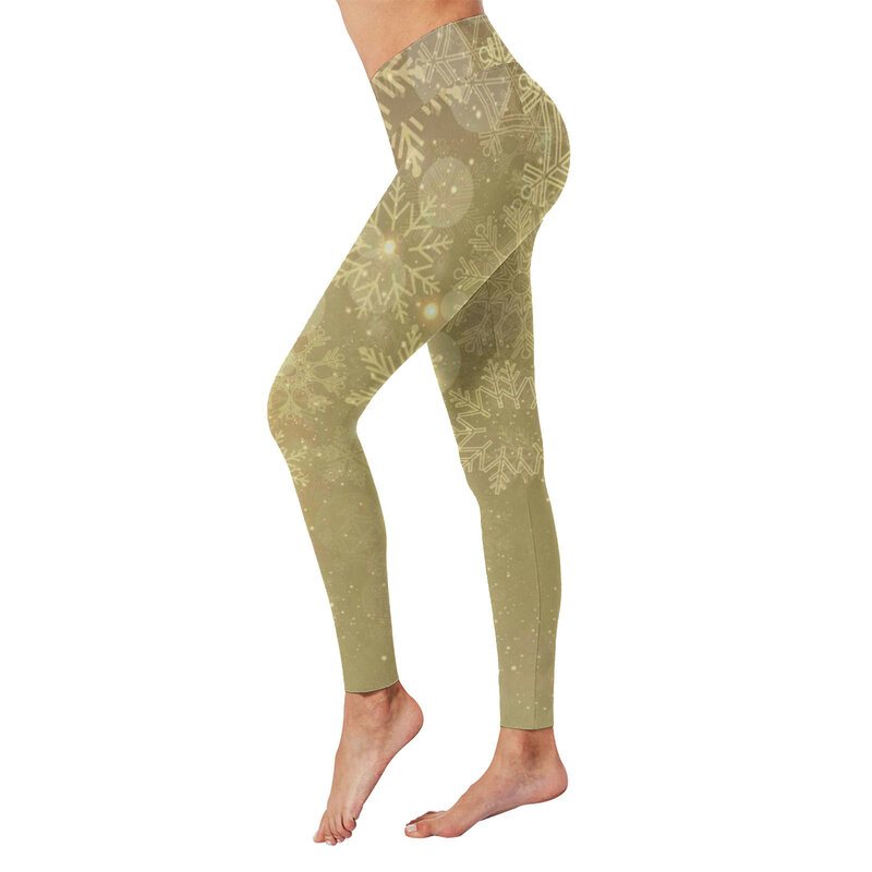 Pantalon moulant taille haute pour femme, motif imprimé de Noël, costume de yoga et de course, leggings 03/Fitness, 2024