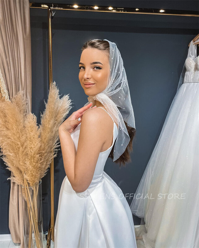 Simple A-Line Wedding Dresses Spaghetti Straps Princess Bride Dress Beach Wedding Gowns Graduation Ankle Length Robe De Mari
