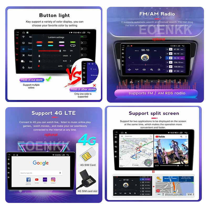 Автомагнитола на Android 13 для Mercedes Smart 453 Fortwo 2014 - 2020 мультимедийный плеер 4G WIFI QLED Carplay Автомобильная GPS-навигация 2Din