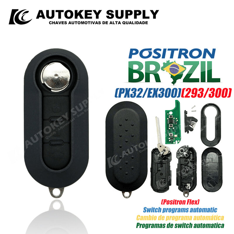 บราซิล Positron Flex Chave Canivete ForFiat + Motherboard + ชิป + โปรแกรม PX32 293 EX300 330 360 AKBPCP066 AutokeySupply