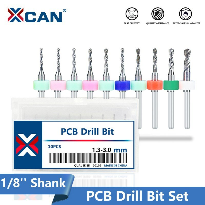 XCAN Drill Bit Set PCB Circuit Board Gun Drill Bit 1/8'' Shank Micro Drilling Tool Bit